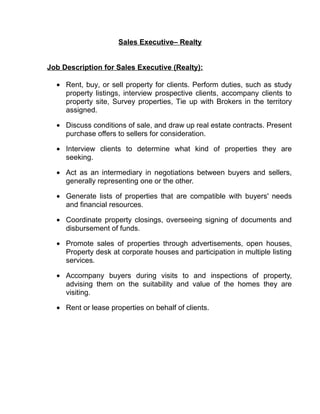 Sales Executive Realty