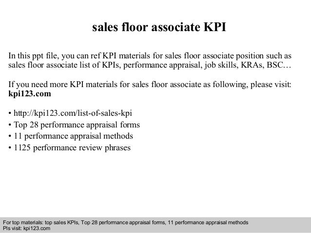 Sales Floor Associate Kpi