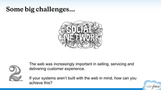 Some big challenges…
The web was increasingly important in selling, servicing and
delivering customer experience.
If your systems aren’t built with the web in mind, how can you
achieve this?
 