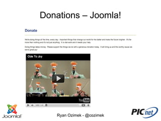 Donations – Joomla!




    Ryan Ozimek - @cozimek
 