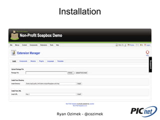 Installation




Ryan Ozimek - @cozimek
 