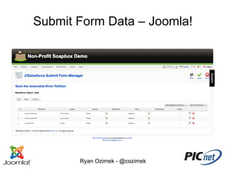 Submit Form Data – Joomla!




       Ryan Ozimek - @cozimek
 