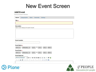 New Event Screen
 
