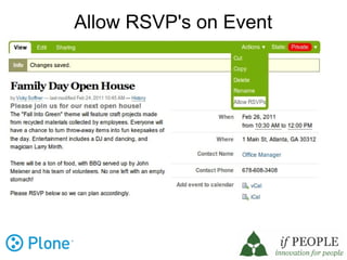 Allow RSVP's on Event
 
