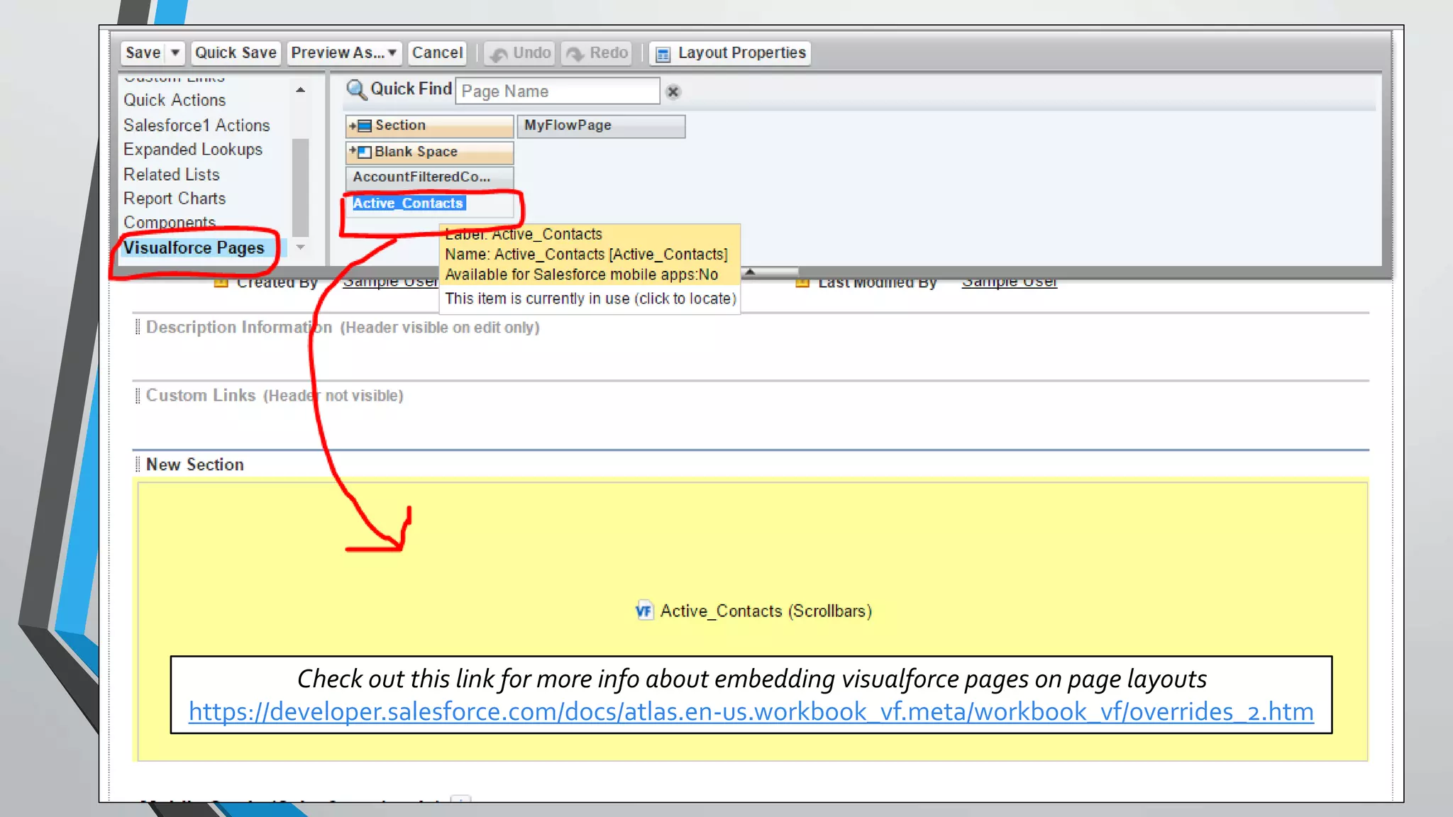 Check out this link for more info about embedding visualforce pages on page layouts
https://developer.salesforce.com/docs/atlas.en-us.workbook_vf.meta/workbook_vf/overrides_2.htm
 