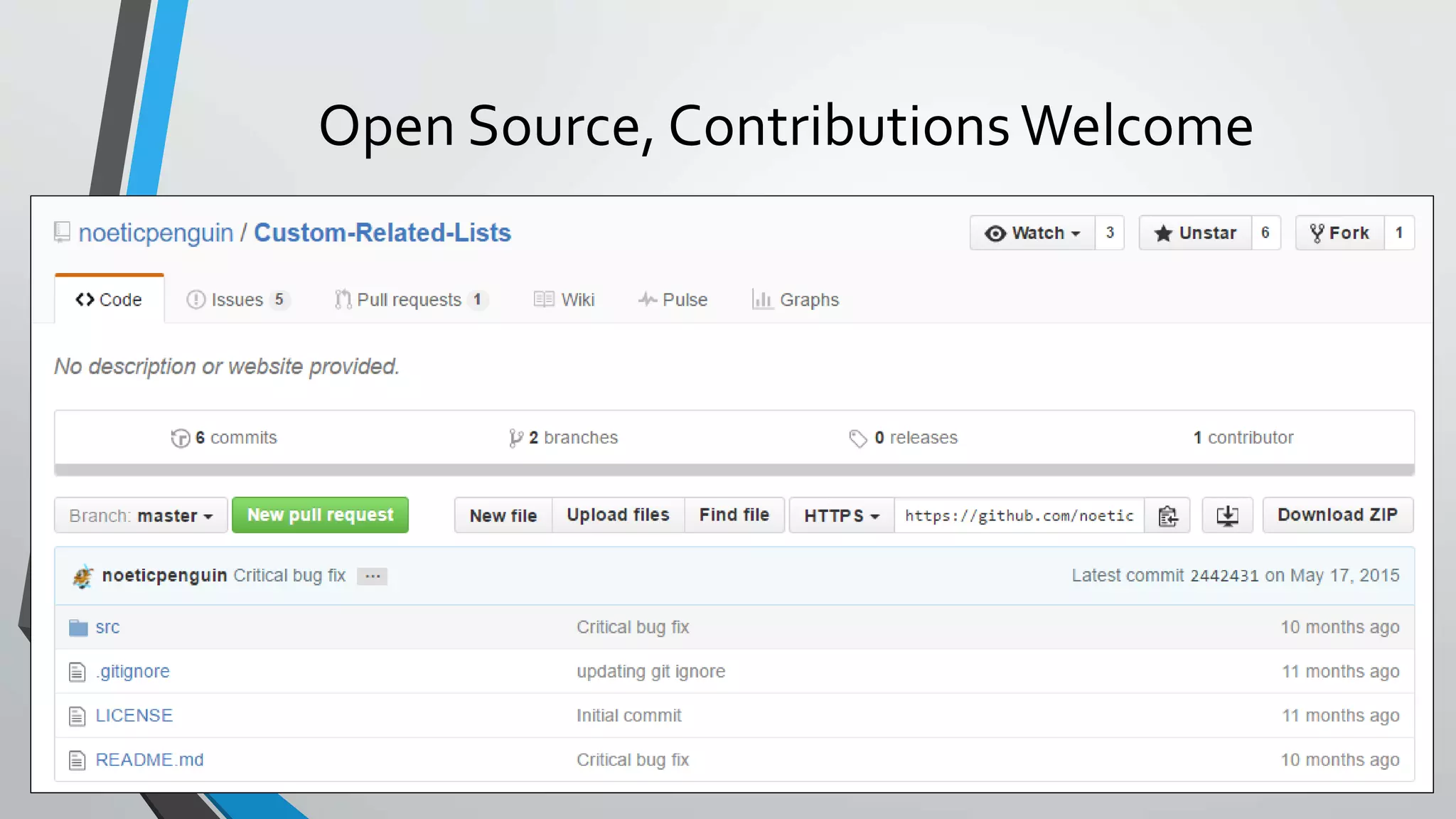 Open Source, ContributionsWelcome
 