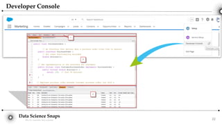 Data Science Snaps
Bits for wannabe data scientist
Developer Console
22
 