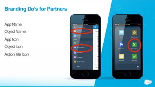 Branding Do’s for Partners
App Name
Object Name
App Icon
Object Icon
Action Tile Icon
 