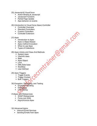 Salesforce CRM Administration and Developer Training | PDF