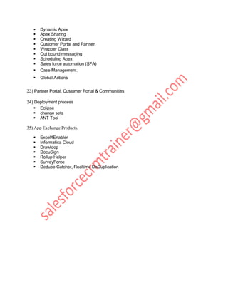 Salesforce CRM Administration and Developer Training | PDF