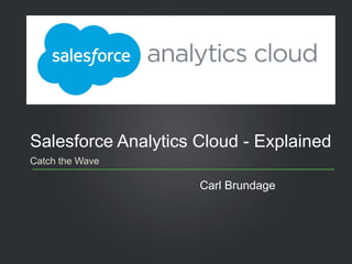 Catch the Wave
Salesforce Analytics Cloud - Explained
Carl Brundage
 