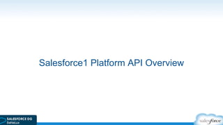 Salesforce1 Platform API Overview
 