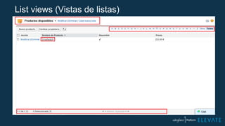 List views (Vistas de listas)
 