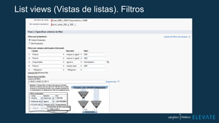 List views (Vistas de listas). Filtros
 