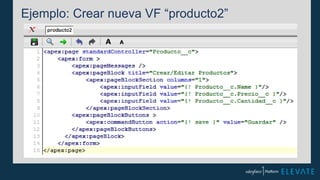 Ejemplo: Crear nueva VF “producto2”
 