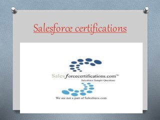 Salesforce certifications
 