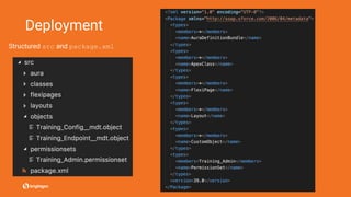 Deployment
Structured src and package.xml