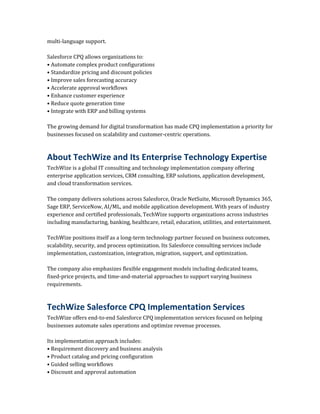 Salesforce CPQ Implementation and Consulting Guide for Enterprise Sales ...