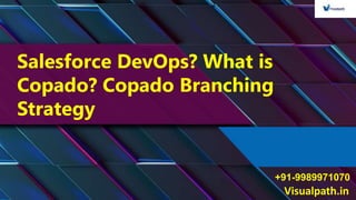 +91-9989971070
Visualpath.in
Salesforce DevOps? What is
Copado? Copado Branching
Strategy
 