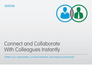CHAPTER THREE 
Connect and Collaborate 
With Colleagues Instantly 
Flatten your organization, uncover expertise, and improve productivity 
 