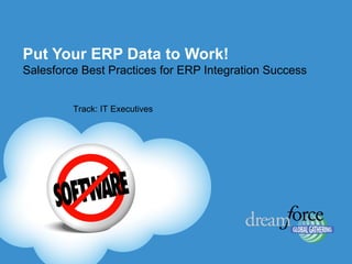 Put Your ERP Data to Work!   Salesforce Best Practices for ERP Integration Success Track: IT Executives 