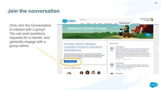 34
Join the conversation
Click Join the Conversation
to interact with a group!
You can post questions,
requests for a mentor, and
generally engage with a
group online.
 