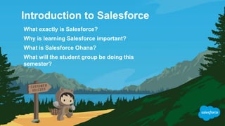 Introduction to Salesforce
What exactly is Salesforce?
Why is learning Salesforce important?
What is Salesforce Ohana?
Wha...
