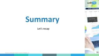 Business confidential. All rights reserved. © WalkMe.com
Let’s recap
Summary
31
 