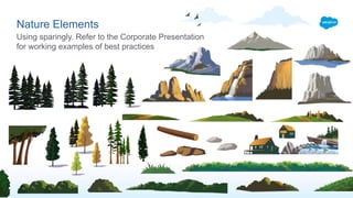 Nature Elements
Using sparingly. Refer to the Corporate Presentation
for working examples of best practices
 