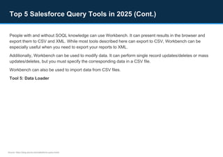 Top 5 Salesforce Query Tools in 2025: A Complete Guide | PDF
