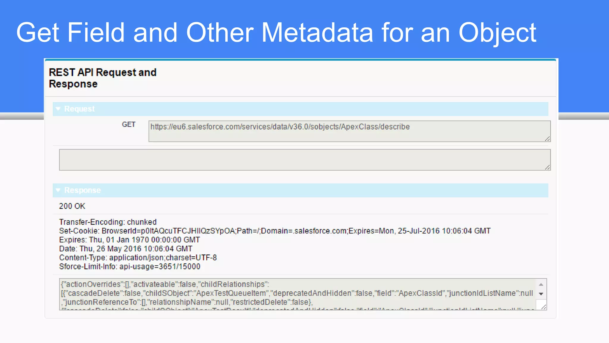 Get Field and Other Metadata for an Object
 