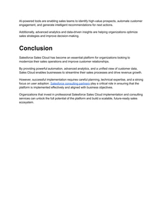 Comprehensive Guide to Salesforce Sales Cloud Implementation and ...