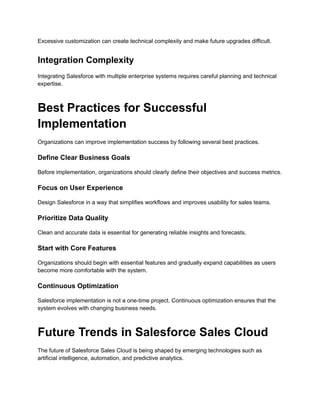 Comprehensive Guide to Salesforce Sales Cloud Implementation and ...