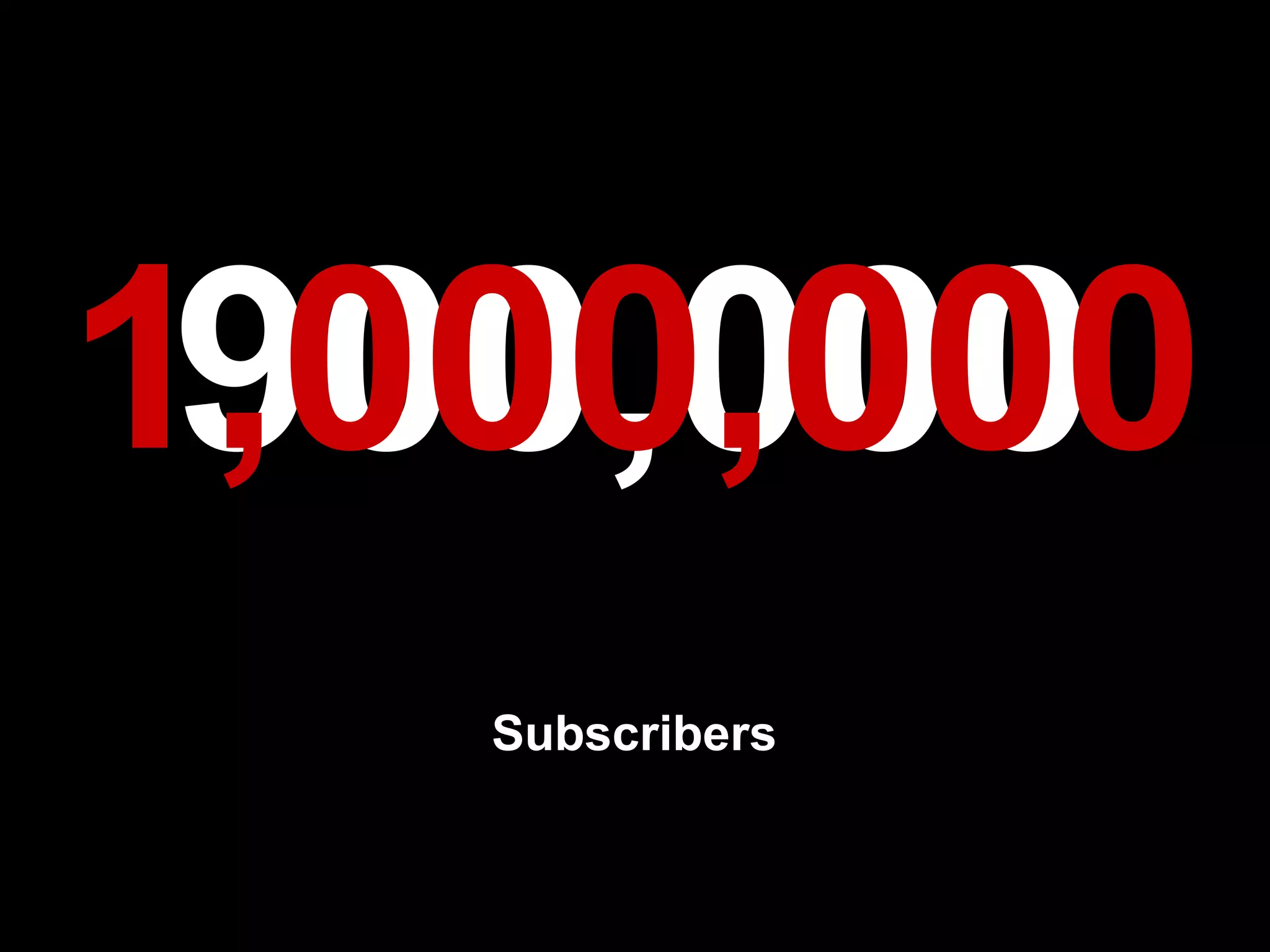 900,000 Subscribers 1,000,000 