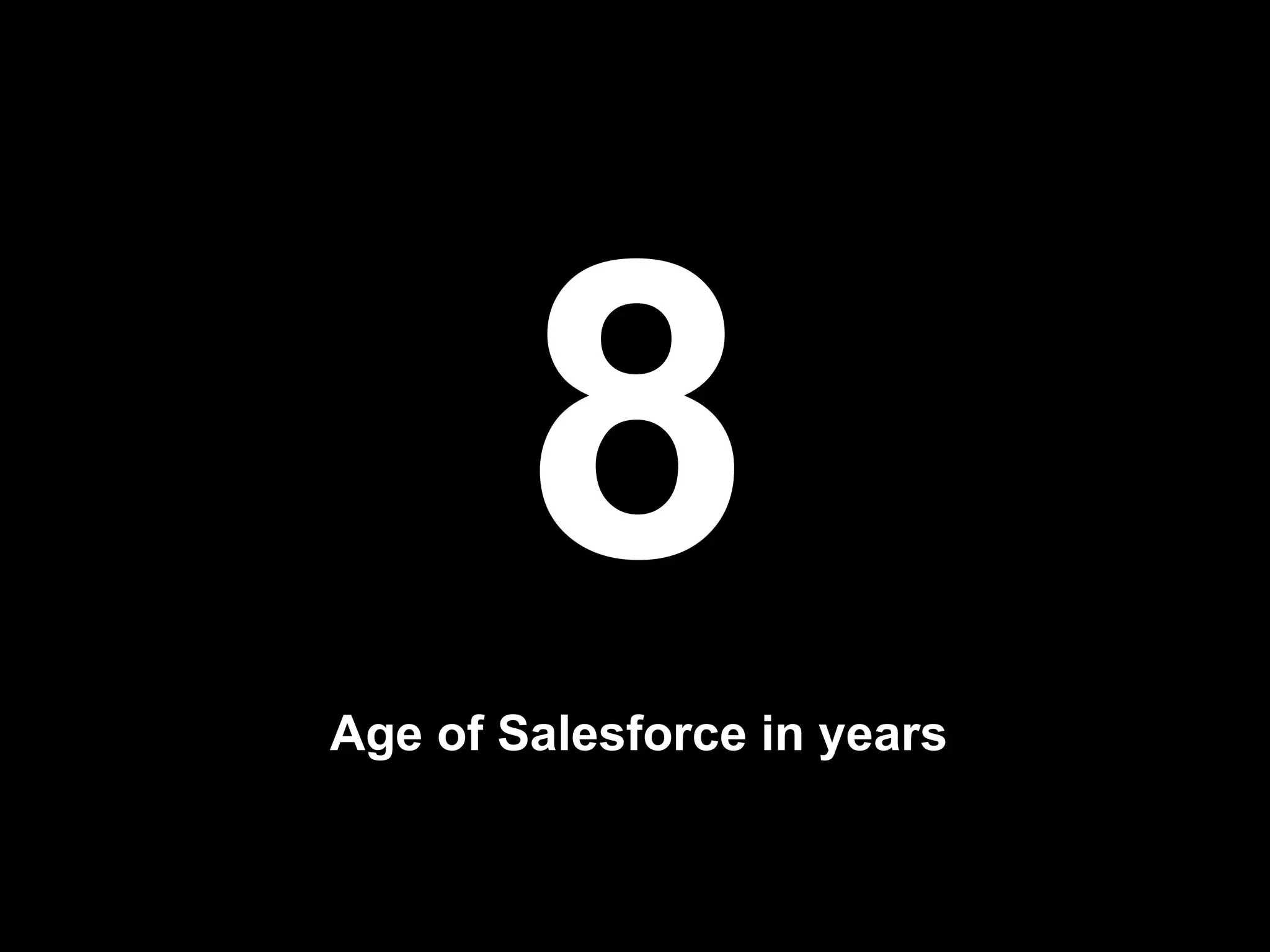 8 Age of Salesforce in years 