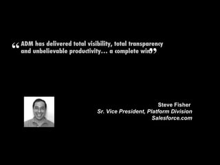 ADM has delivered total visibility, total transparency and unbelievable productivity… a complete win! ” Steve Fisher  Sr. ...