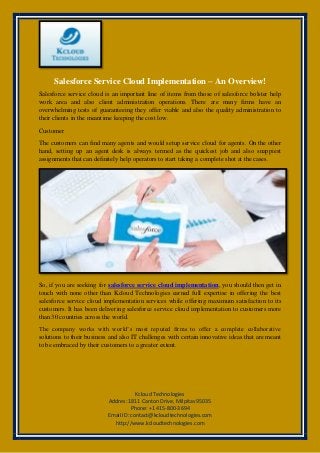 Salesforce service cloud implementation – an overview!