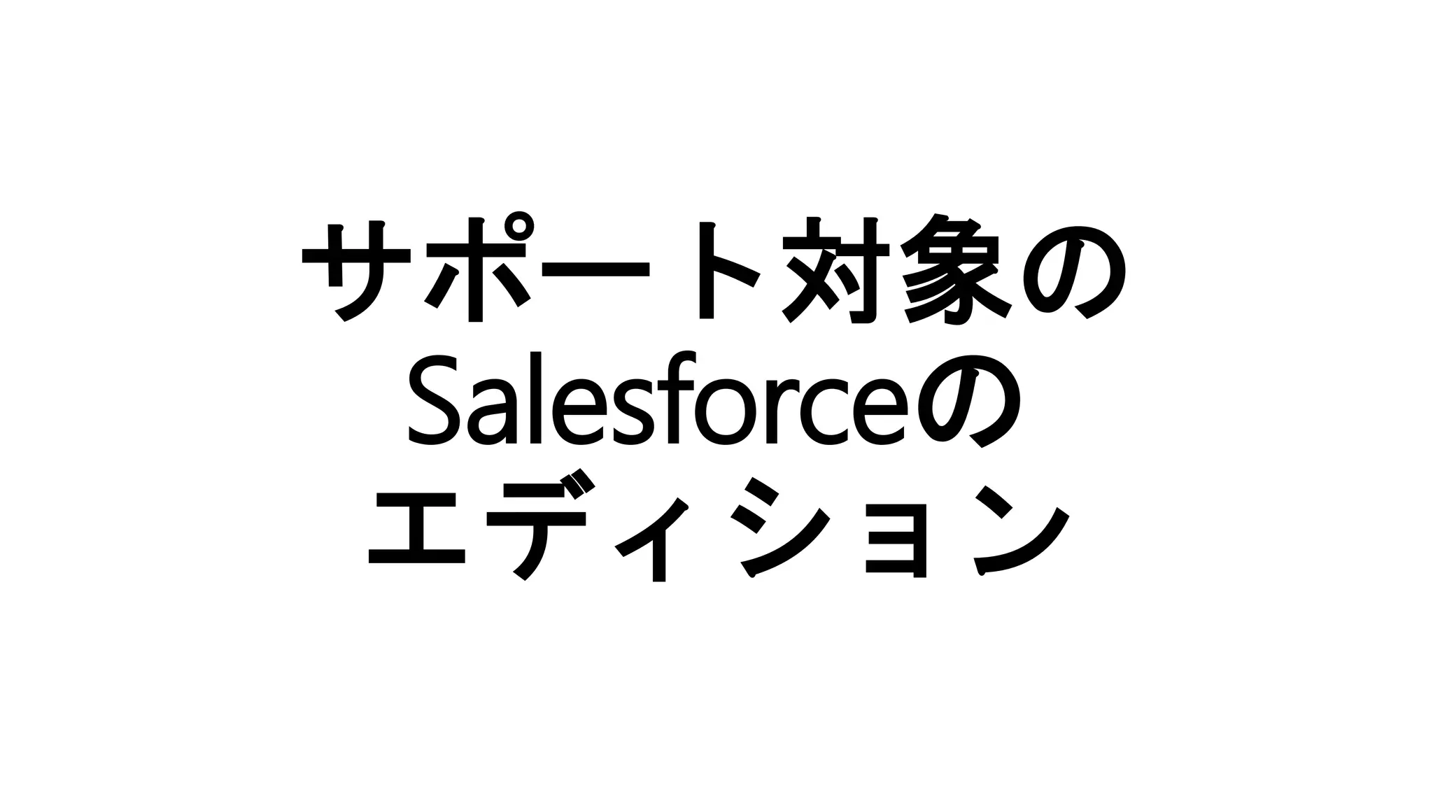 サポート対象の
Salesforceの
エディション
 