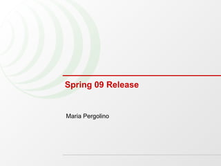 Spring 09 Release Maria Pergolino 