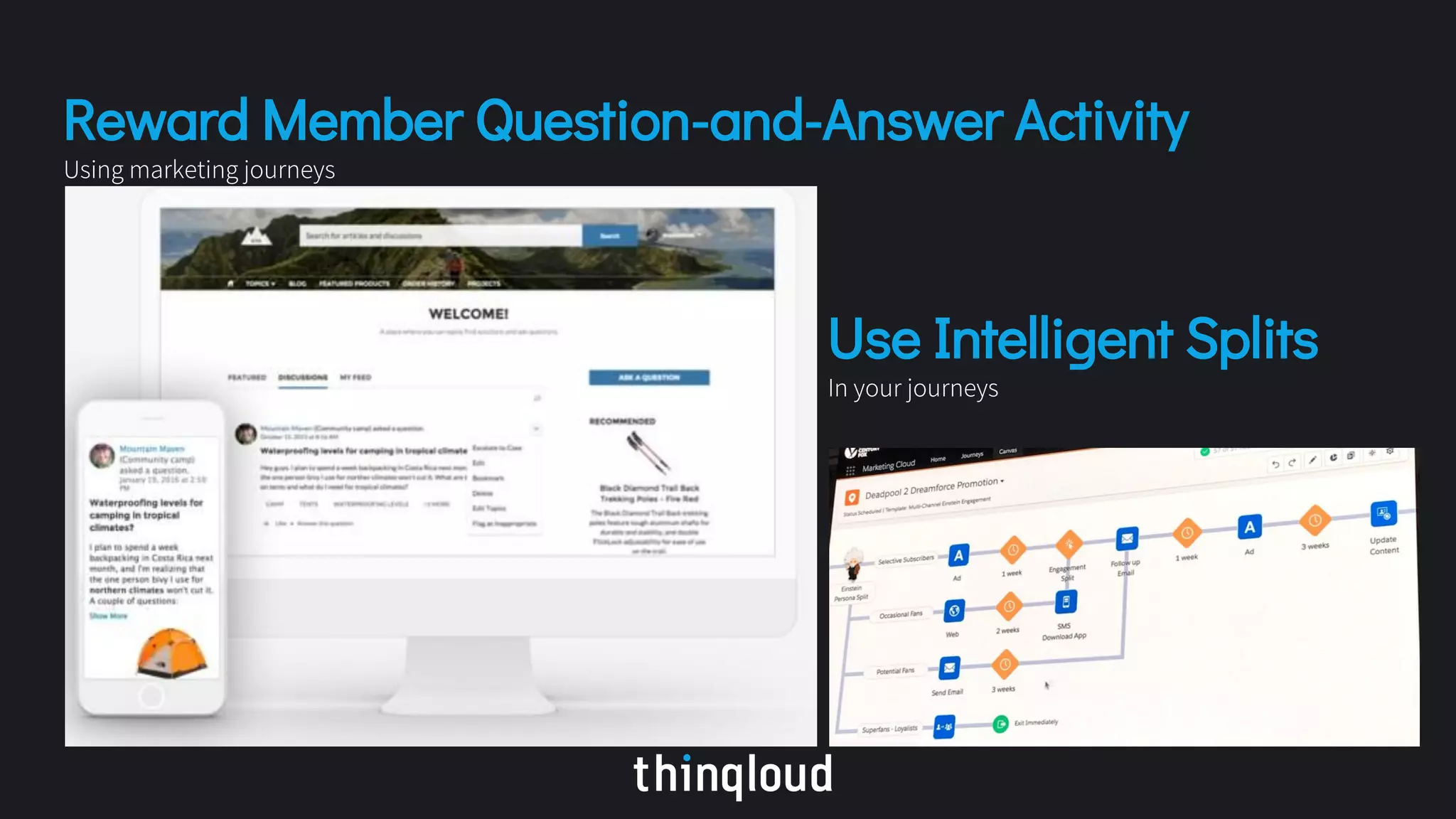 Reward Member Question-and-Answer Activity
Using marketing journeys
Use Intelligent Splits
In your journeys
 