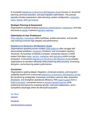 Salesforce to Dynamics 365 Migration Guide | PDF