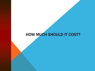 HOW MUCH SHOULD IT COST?
 