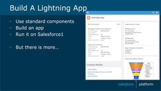 Build A Lightning App
• Use standard components
• Build an app
• Run it on Salesforce1
• But there is more…
 