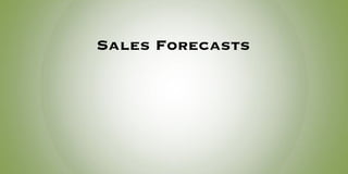 Sales Forecasts
 