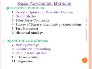 Sales forecasting and sales budgeting | PPTX