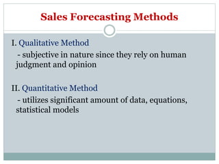 Sales forecasting techniques | PPTX