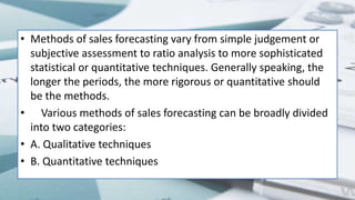 Sales forecasting with examples ( asian paints and cocacola) | PPTX