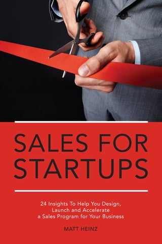 SALES FOR
STARTUPS
  24 Insights To Help You Design,
       Launch and Accelerate
 a Sales Program for Your Business

           MATT HEINZ
 