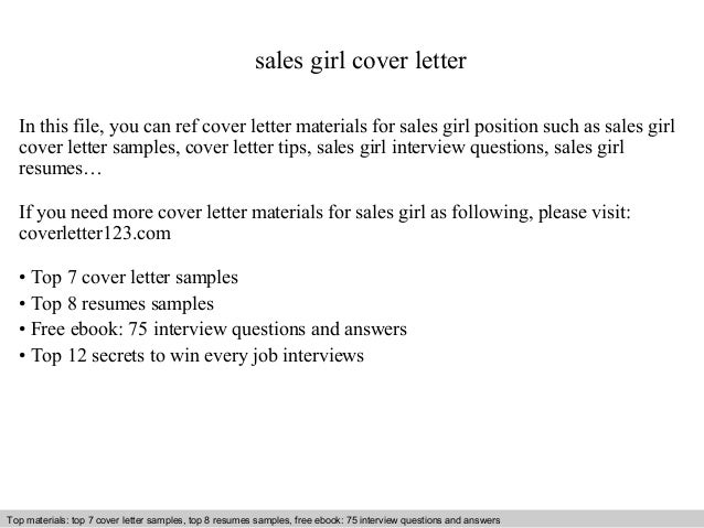 sales girl cover letter