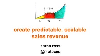 create predictable, scalable
sales revenue
aaron ross
@motoceo

 